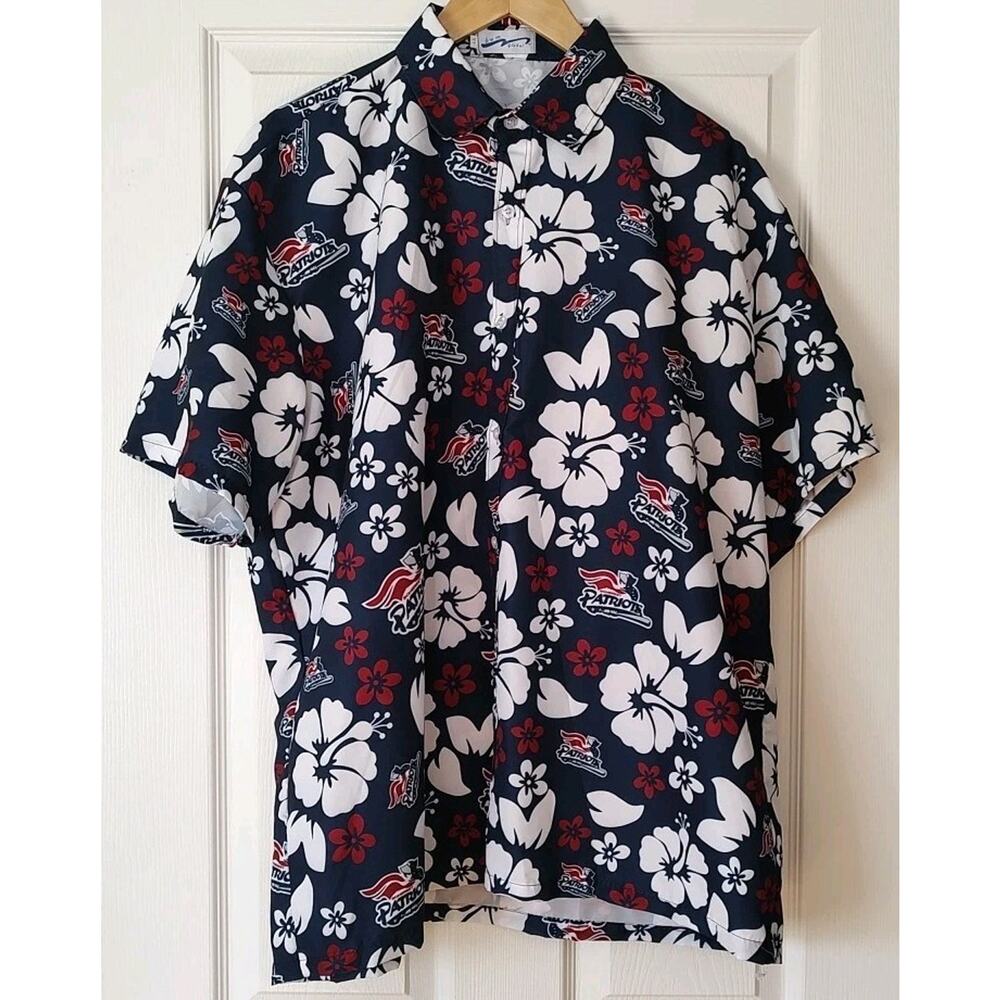 Men's Somerset Patriots Shirt Red White Blue Hawaiian Button Down SGA - XL